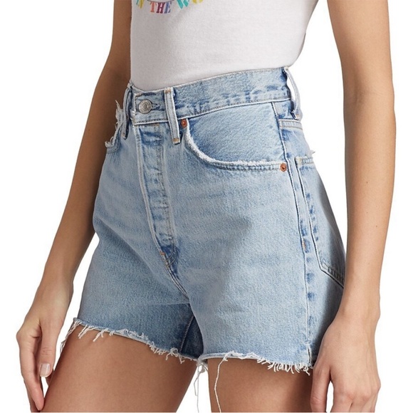 Re/Done Pants - RE/DONE Women's 50s Cutoff Denim Shorts Cool Medium Blue Size 28 NWT